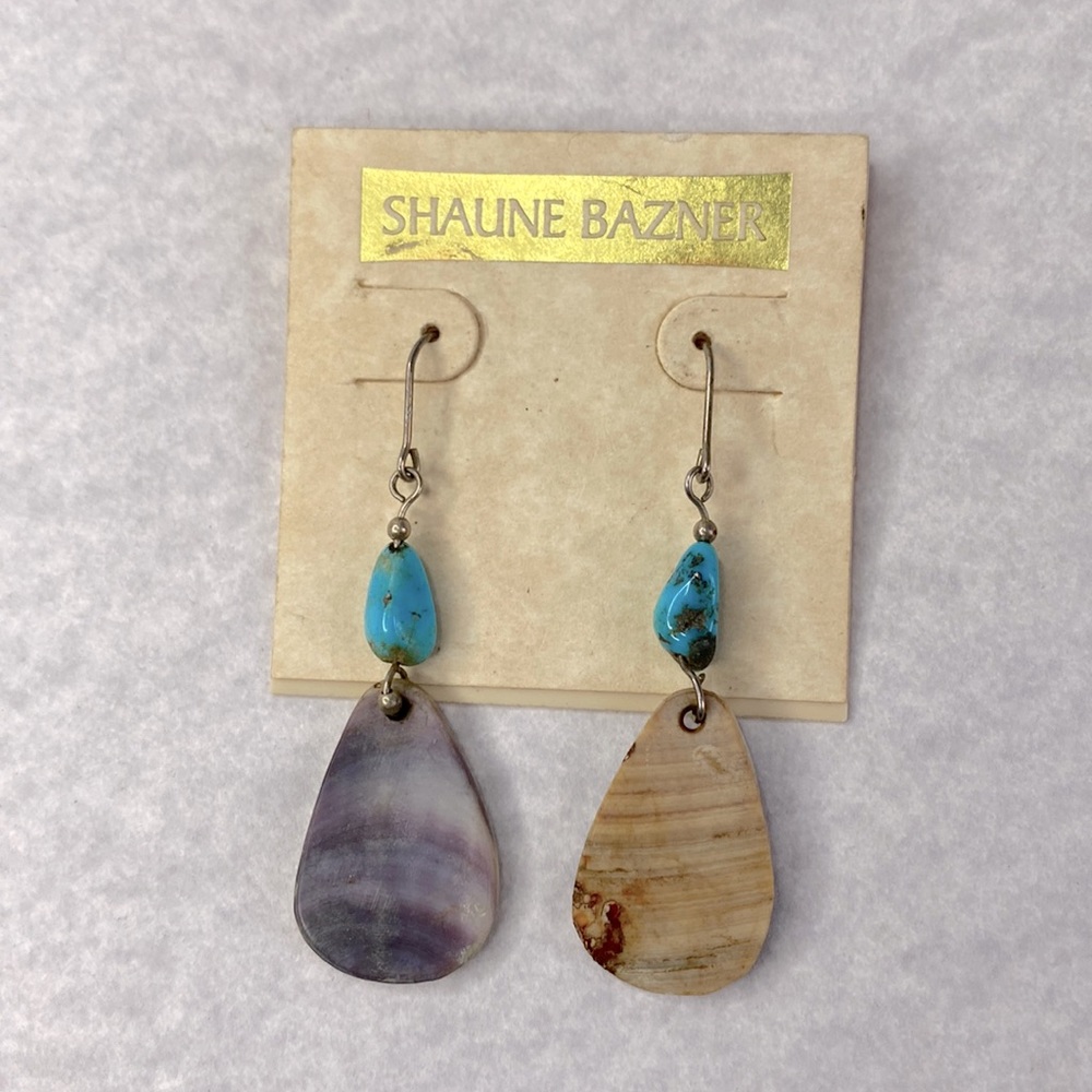 Shaune Bazner shell turquoise Sterling Silver Earrings